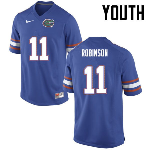 Youth Florida Gators #11 Demarcus Robinson College Football Jerseys-Blue